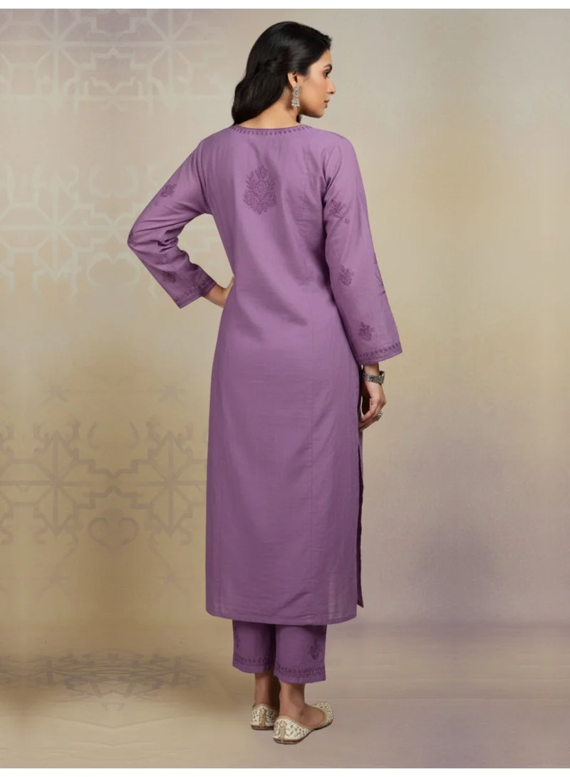 الايا مجموعة كورتا تشيكانكاري تشاندري المطرزة يدويًا للسيدات-AL4106KS